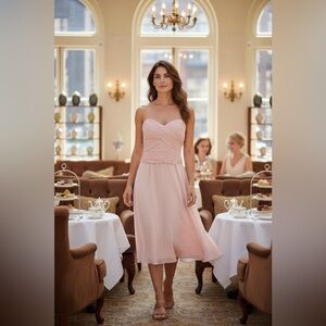 NWT Ralph Lauren Collection Pink Silk Sweetheart Cocktail Dress - Size 1…​​​​​